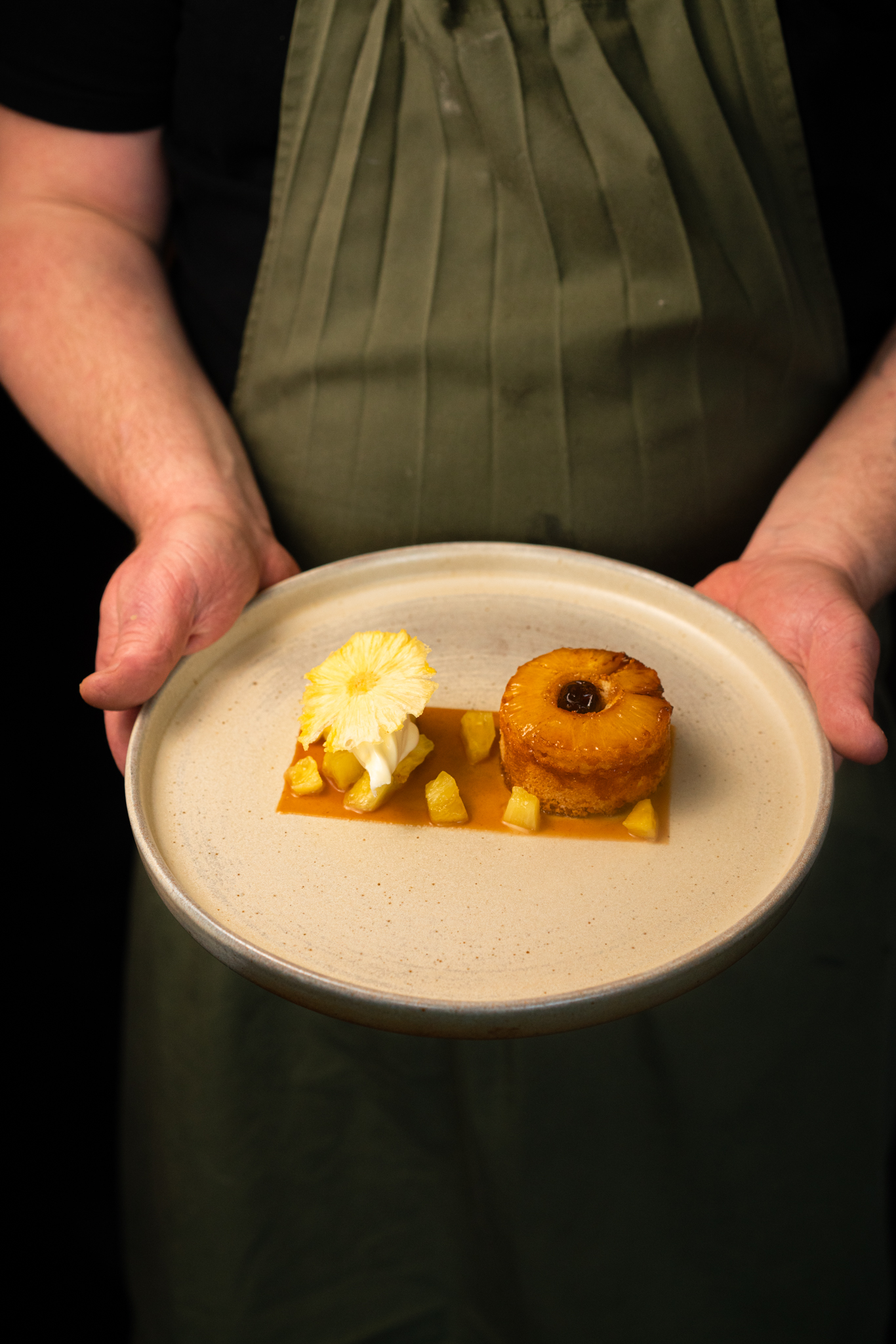 A colourful plated dessert at Edie's